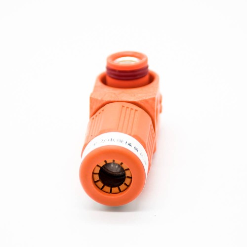 High Voltage Battery Connector Female 8mm Right Angle Plug 200A IP65 1 Pin Cable Plastic Orange High Voltage Battery Connector Female 8mm Right Angle Plug 200A IP65 1 Pin Cable Plastic Orange