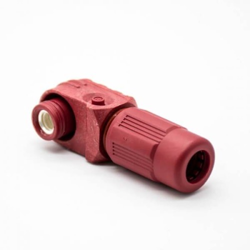 Surlok Plus Right Angle 120A Plug and Socket 8mm Red IP65 Busbar Lug Battery Storage Connector