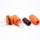 Surlok Power Connectors 8mm Right Angle Plug Socket Orange IP65 120A Busbar Lug One Pair