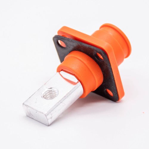 Surlok Power Connectors 8mm Right Angle Plug Socket Orange IP65 120A Busbar Lug One Pair