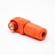 Surlok Power Connectors 8mm Right Angle Plug Socket Orange IP65 120A Busbar Lug One Pair