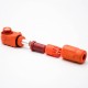 Surlok Power Connectors 8mm Right Angle Plug Socket Orange IP65 120A Busbar Lug One Pair