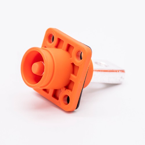 Surlok Power Connectors 8mm Right Angle Plug Socket Orange IP65 120A Busbar Lug One Pair