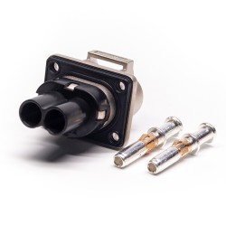 2 Pin 35A 3.6mm HVIL Connector High Voltage Interlock Straight Socket Metal Shell A Key