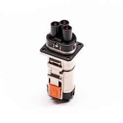 3 Pin 35A HVIL Straight Plug High Voltage Interlock Connector 3.6mm Metal Shell