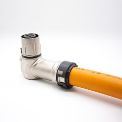 500A High Current High Voltage Interlock Connector 1Pin 14mm  Right Angled Plug Metal Shell