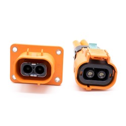 50A 2 Pin 3.6mm HVIL Connector High Voltage Interlock Straight Socket Plastic Shell A Key