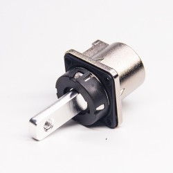 High Voltage Coaxial Connector 180° 2 Pin Metal Socket 4 Hqle Flange 200A