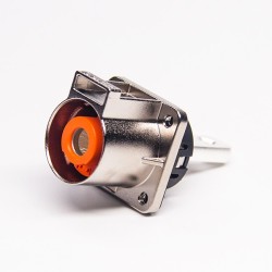 High Voltage Coaxial Connector 180° 2 Pin Metal Socket 4 Hqle Flange 200A