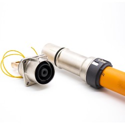 High Voltage Connection 1 Pin 180° Metal Socket&Plug 500A Straight Shield