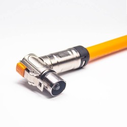 High Voltage Connector Adapter 2 Pin Metal 200A 90° Shield Cable of 25CM
