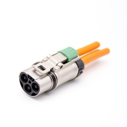 High Voltage Safety Lock Cable 3.6mm 3 Pin 35A Straight Metal HVSL Plug For 6mm2 Wire