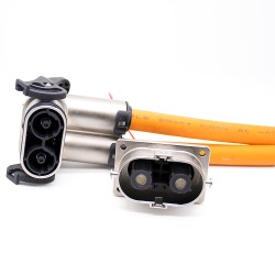 IP67 Waterproof Metal Plug HVSL Cable HVIL High Voltage Interlock Connector 2 Pin U Key 6mm Right Angle