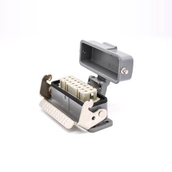 10 Pin Electrical Connector Heavy Duty H16A Female Butt-joint Male Silver Plating Size M25 Bulkhead Mounting