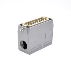 10 Pin Electrical Connector Heavy Duty H16A Female Butt-joint Male Silver Plating Size M25 Bulkhead Mounting