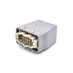 10 Pin Heavy Duty Connector H10B Button Female Butt-joint Male Silver Plating Size M25 Bulkhead Mounting
