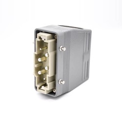 6 Pin Heavy Duty Connector Female Butt-joint Male Silver Plating Size M40 H16B Hasp