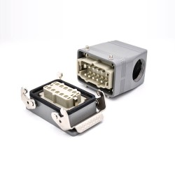 Connector Heavy Duty H10T Hasp Female Butt-joint Male 10 Pin Silver Plating Size PG29 Bulkhead Mounting