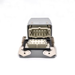 Connector Heavy Duty H10T Hasp Female Butt-joint Male 10 Pin Silver Plating Size PG29 Bulkhead Mounting