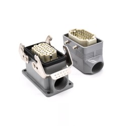 Heavy Duty Connectors H10B Surface Mounting Female Docking Type Male 24Pin Silver Plating Size M32 Entry