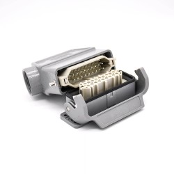 Heavy Duty Multi Pin Connector H16A 18Pin Silver Plating Size PG21 Plastic button Female Butt-joint Male