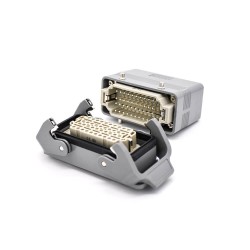Heavy Duty Pin Connectors 40Pin Bulkhead Mounting H16B Female Butt-joint Male Plastic Button Silver Plating Size PG21