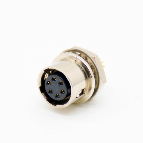 Elecje 6 pin Female HR10 Connector Receptacle Straight Solder Cup Back Mount Circular Push-Pull Connector 5pcs