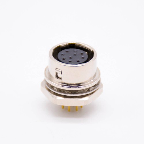 Elecje Connector HR10 Female Receptacle 10 Pin Straight PCB Through Hole Back Mount Circular Push-Pull Connector