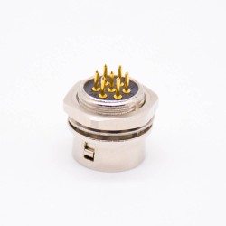 Elecje HR10 Circular Connector Female Receptacle 7 Pin Straight PCB Through Hole Back Mount Circular Push-Pull Connector