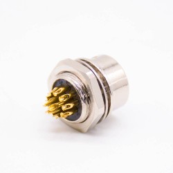 Elecje HR10 Connectors Female Receptacle 12 Pin Straight Solder Cup Back Mount Circular Push-Pull Connector