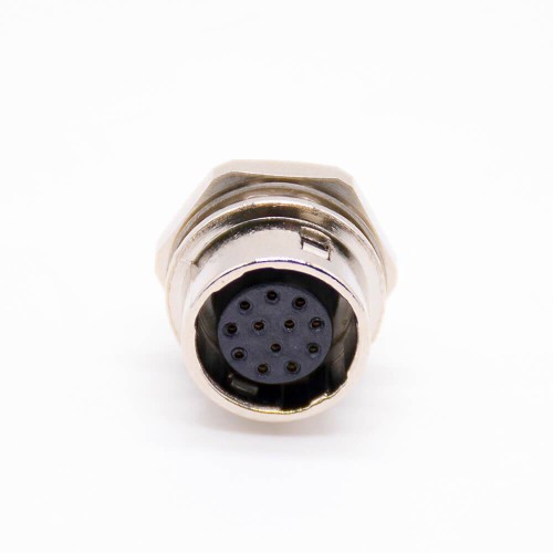 Elecje HR10 Connectors Female Receptacle 12 Pin Straight Solder Cup Back Mount Circular Push-Pull Connector