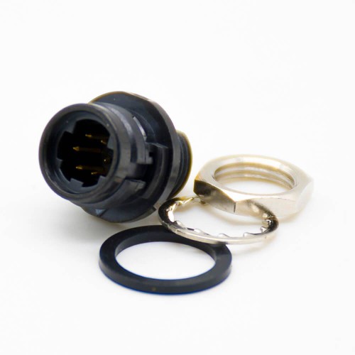 HRS Elecje Connector Male Receptacle 6 Pin Straight Back Mount Solder Cup HR10 Circular Push-Pull Connector