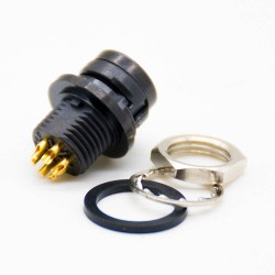 HRS Elecje Connector Male Receptacle 6 Pin Straight Back Mount Solder Cup HR10 Circular Push-Pull Connector