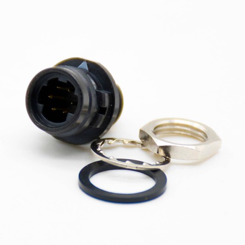 HRS Elecje Connector Male Receptacle 6 Pin Straight Back Mount Solder Cup HR10 Circular Push-Pull Connector