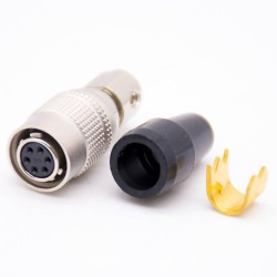 HRS Elecje Electric Female Plug 6 Pin Straight Solder Cup HR10 Circular Push-Pull Connector 20pcs