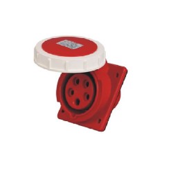 5pin CEE Socket 32A IP67 IEC60309 Industrial Panel Mount Receptacle Angle Type