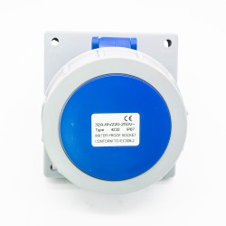 CEE Socket 32A 3pin 220V-250V 50/60Hz 2P+E IP67 IEC60309 Panel Mount Receptacle Angle Type