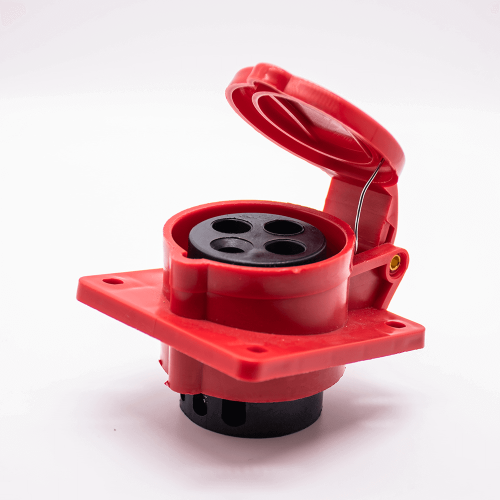 Industrial Connector Angled Socket 4P 16A 380V-415V 3P+E 6h IP44 Industrial Connector Angled Socket 4P 16A 380V-415V 3P+E 6h IP44