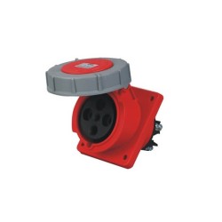 63A 4pin IEC60309 IP67 CEE Industrial Panel Mount Receptacle Angle Type
