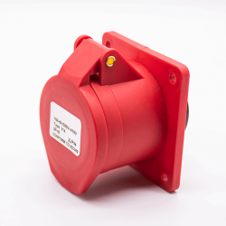 Industrial Connector Socket 4P 16A 380V-415V 3P+E 6h IP44 Sraight Type Panel Mount