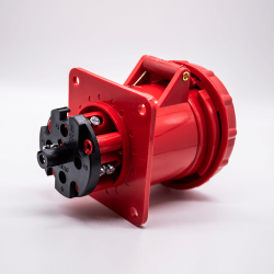 Industrial Connector Socket 4P 63A 380V-415V 3P+E 6h IP67 Straight Type Panel Mount
