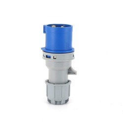 Waterproof Industrial Connector Plug 3Pin 16A 250V 2P+E IP44 Cable Mount