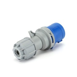 Waterproof Industrial Connector Plug 3Pin 16A 250V 2P+E IP44 Cable Mount