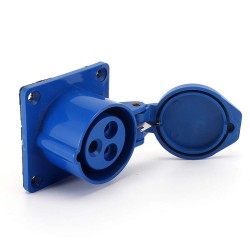 Waterproof Industrial Connector Socket 3Pin 32A 250V 2P+E IP44