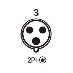 Waterproof Industrial Connector Socket 3Pin 63A 230V 2P+E IP44