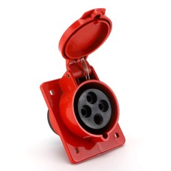 Waterproof Industrial Connector Socket 4Pin 16A 380-415V 3P+E IP44