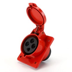Waterproof Industrial Connector Socket 4Pin 32A 380-415V 3P+E IP44