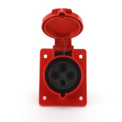 Waterproof Industrial Connector Socket 4Pin 32A 380-415V 3P+E IP44