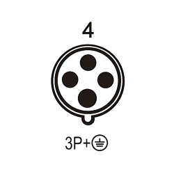 Waterproof Industrial Connector Socket 4Pin 32A 400V 3P+E IP44