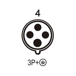 Waterproof Industrial Connector Socket 4Pin 63A 400V 3P+E IP67